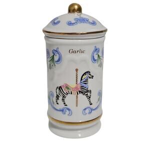 Lenox The Spice Carousel Garlic Zebra 1993 Fine Porcelain Spice Jar